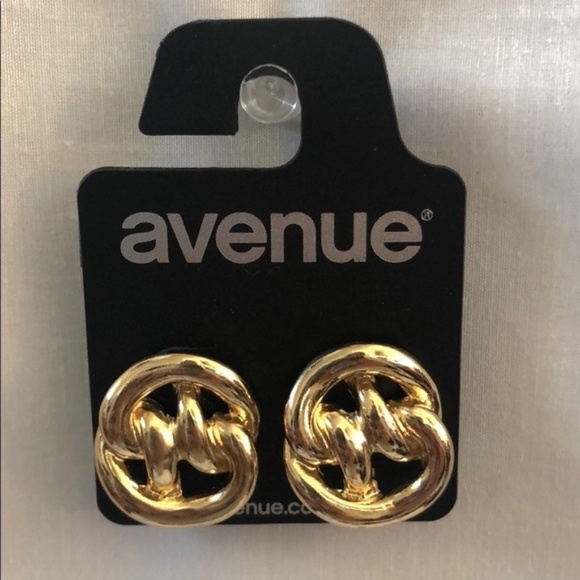 Avenue Jewelry - New Love Knot Pretzel Stud Gold Tone Earrings